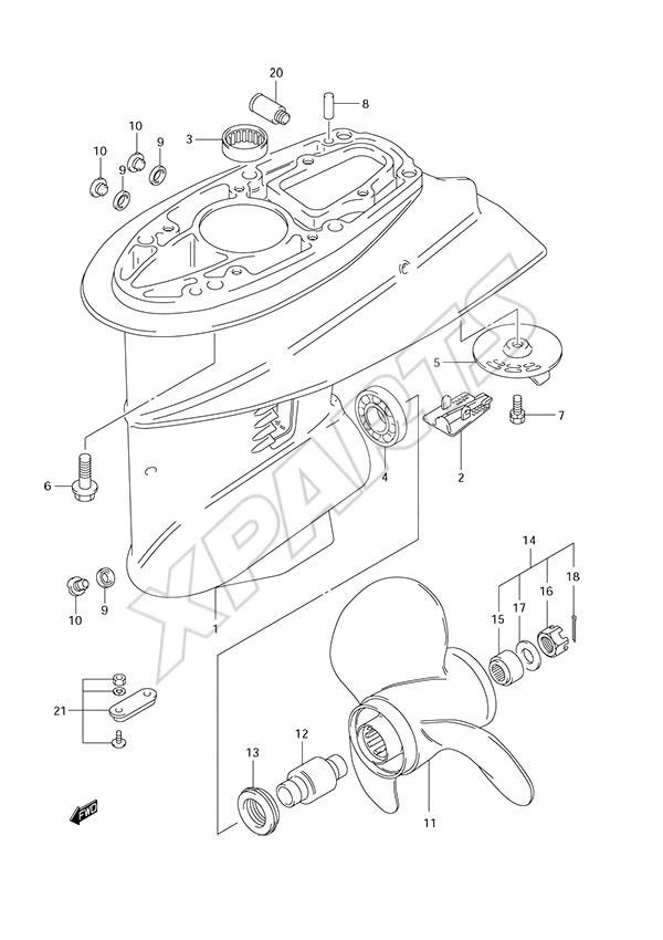  Gear Case til Suzuki motor